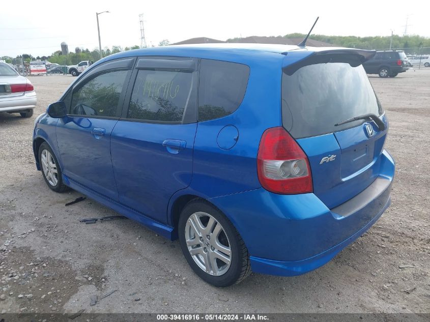 2007 Honda Fit Sport VIN: JHMGD38667S019517 Lot: 39416916