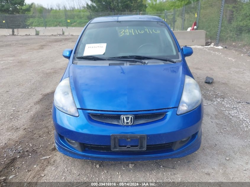 2007 Honda Fit Sport VIN: JHMGD38667S019517 Lot: 39416916