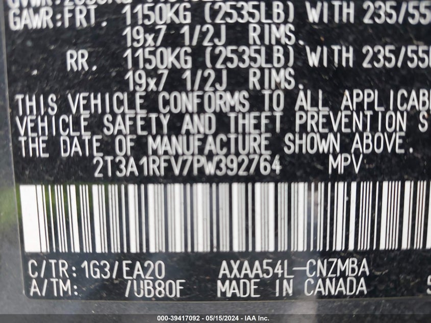 2023 TOYOTA RAV4 XLE PREMIUM - 2T3A1RFV7PW392764