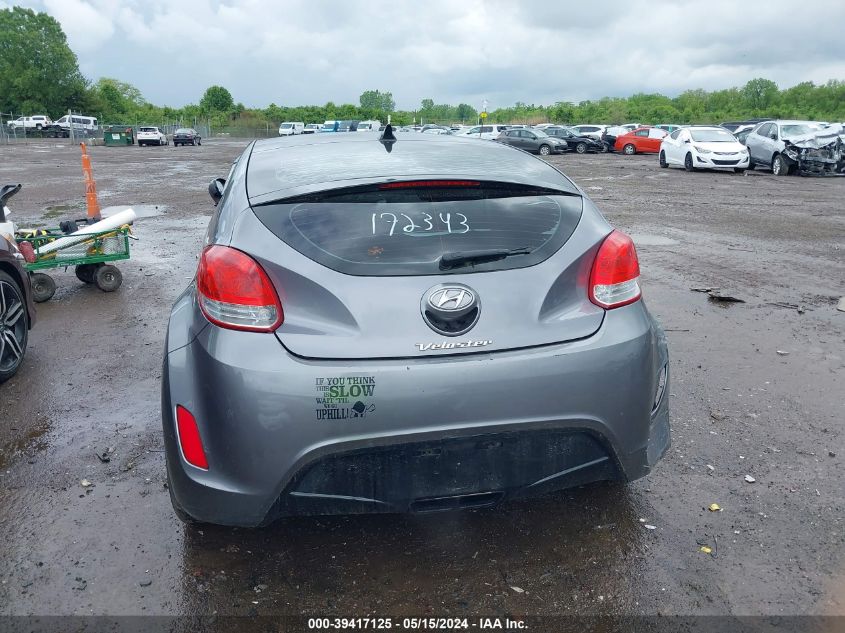 2013 Hyundai Veloster Base W/Black VIN: KMHTC6AD6DU172343 Lot: 39417125