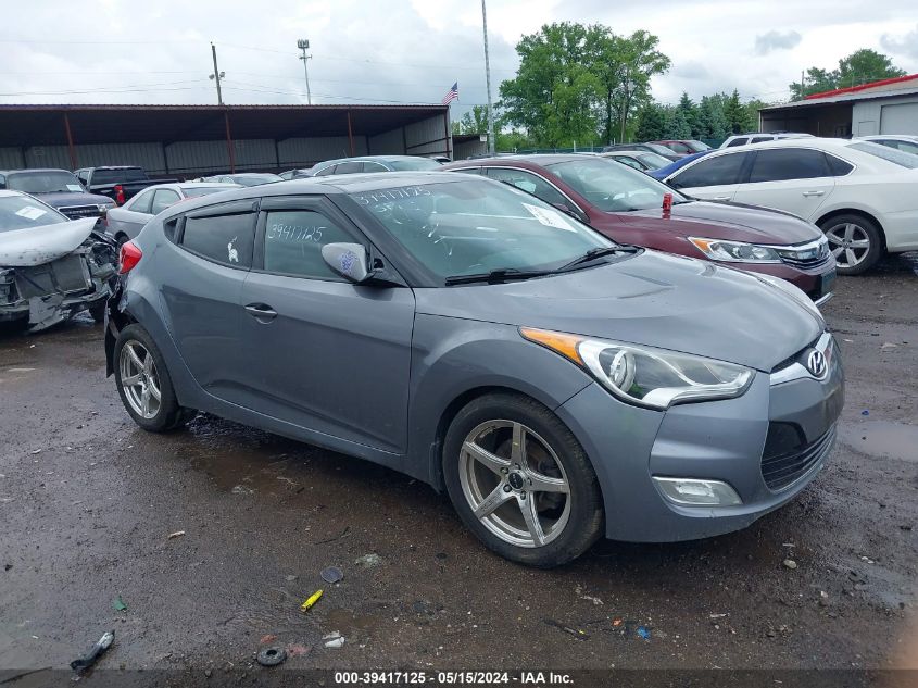 2013 Hyundai Veloster Base W/Black VIN: KMHTC6AD6DU172343 Lot: 39417125