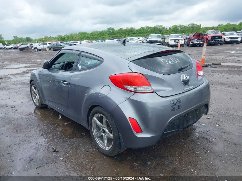 2013 Hyundai Veloster Base W/Black VIN: KMHTC6AD6DU172343 Lot: 39417125