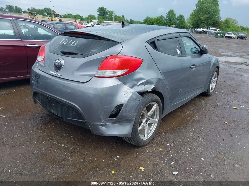 2013 Hyundai Veloster Base W/Black VIN: KMHTC6AD6DU172343 Lot: 39417125