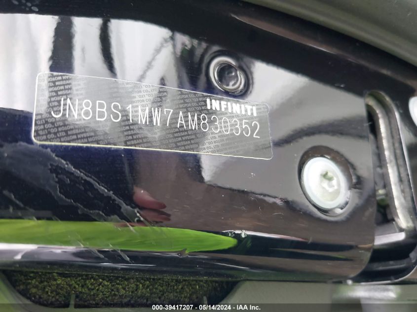 2010 Infiniti Fx50 VIN: JN8BS1MW7AM830352 Lot: 39417207