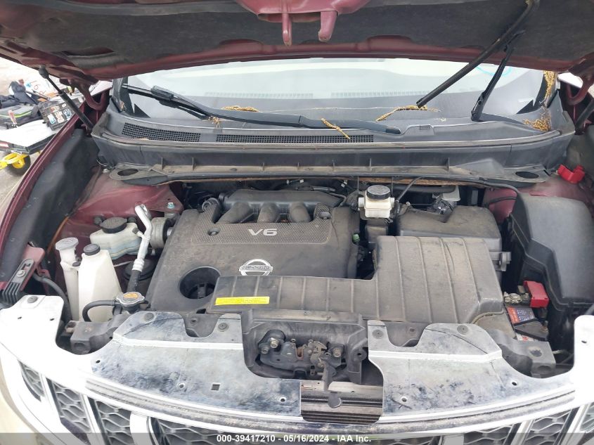 2011 Nissan Murano Sl VIN: JN8AZ1MW0BW180745 Lot: 39417210