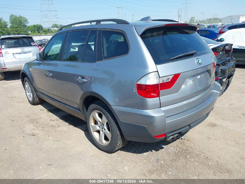 2007 BMW X3 3.0Si VIN: WBXPC934X7WJ00304 Lot: 39417286