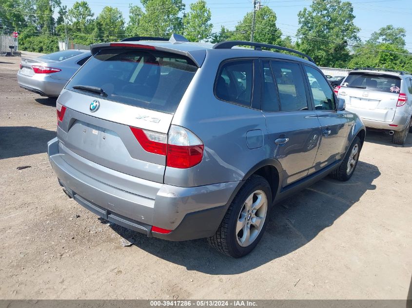 2007 BMW X3 3.0Si VIN: WBXPC934X7WJ00304 Lot: 39417286