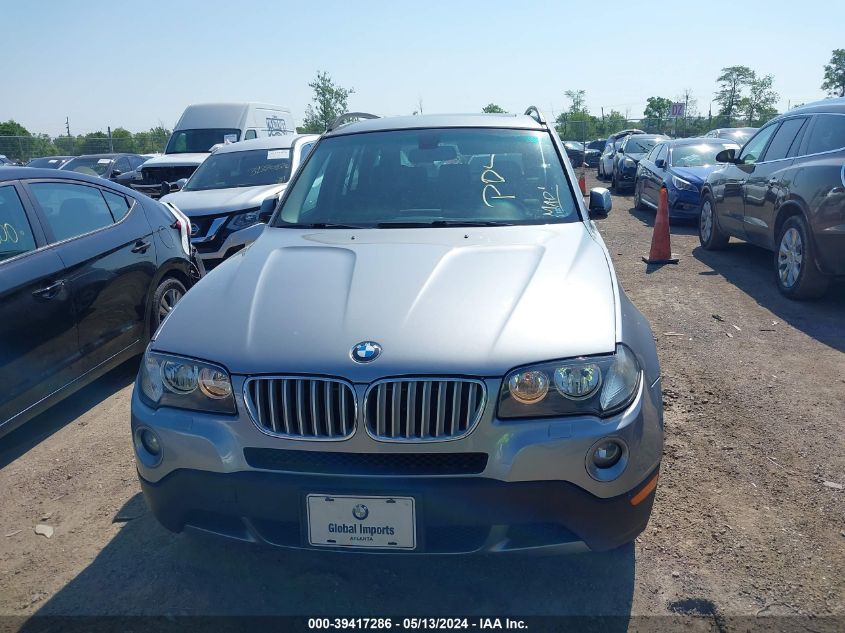 2007 BMW X3 3.0Si VIN: WBXPC934X7WJ00304 Lot: 39417286