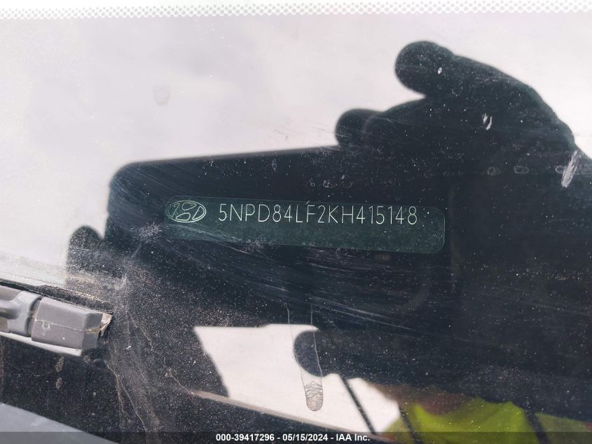 2019 Hyundai Elantra Sel VIN: 5NPD84LF2KH415148 Lot: 39417296