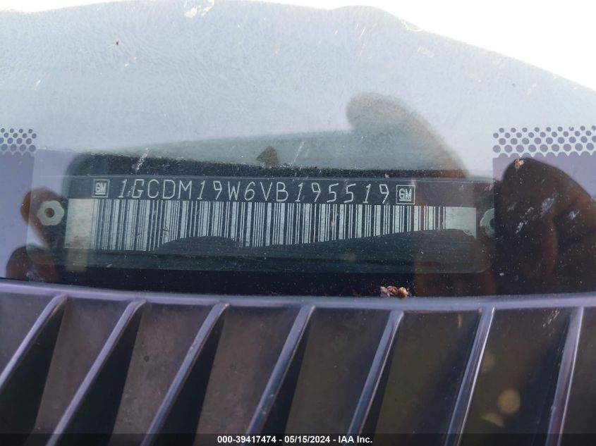 1997 Chevrolet Astro VIN: 1GCDM19W6VB195519 Lot: 39417474