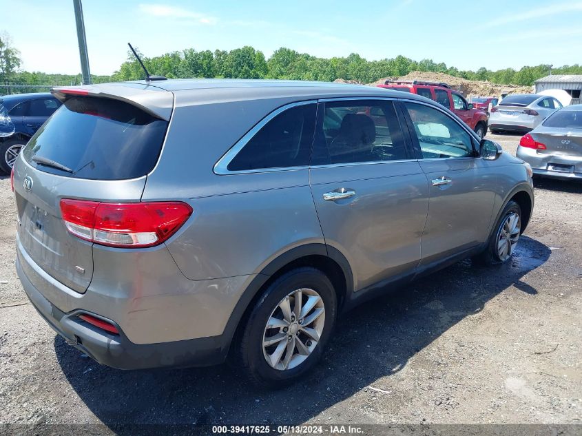 2017 Kia Sorento 2.4L L VIN: 5XYPG4A38HG222172 Lot: 39417625