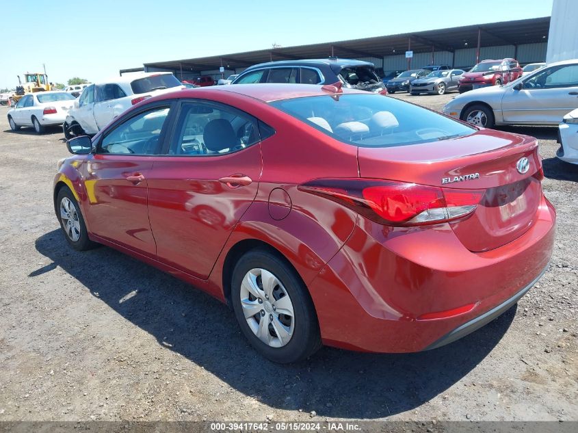 2016 Hyundai Elantra Se VIN: 5NPDH4AE6GH734425 Lot: 39417642