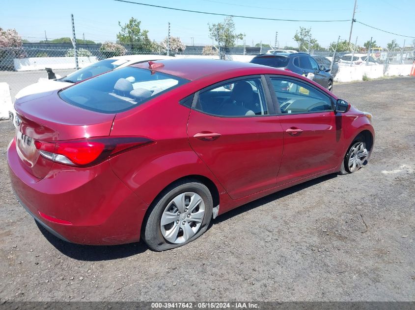 2016 Hyundai Elantra Se VIN: 5NPDH4AE6GH734425 Lot: 39417642