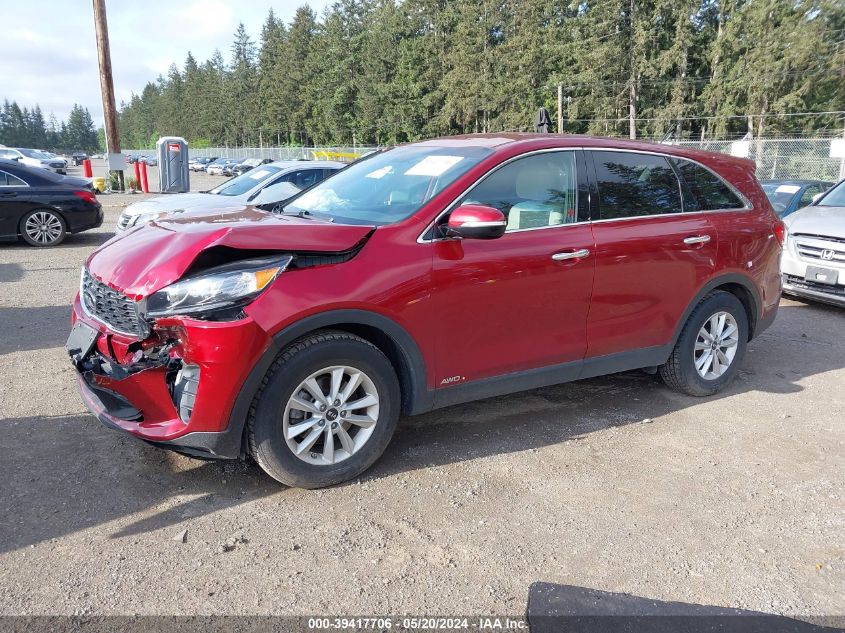 2019 Kia Sorento 3.3L Lx VIN: 5XYPGDA55KG470761 Lot: 39417706