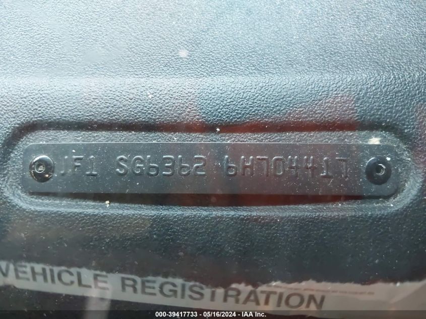 2006 Subaru Forester 2.5X VIN: JF1SG63626H704417 Lot: 39417733