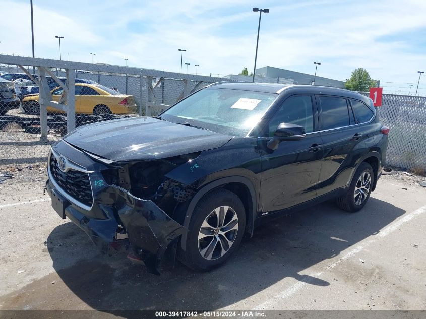 2022 Toyota Highlander Hybrid Xle VIN: 5TDGBRCH1NS544557 Lot: 39417842