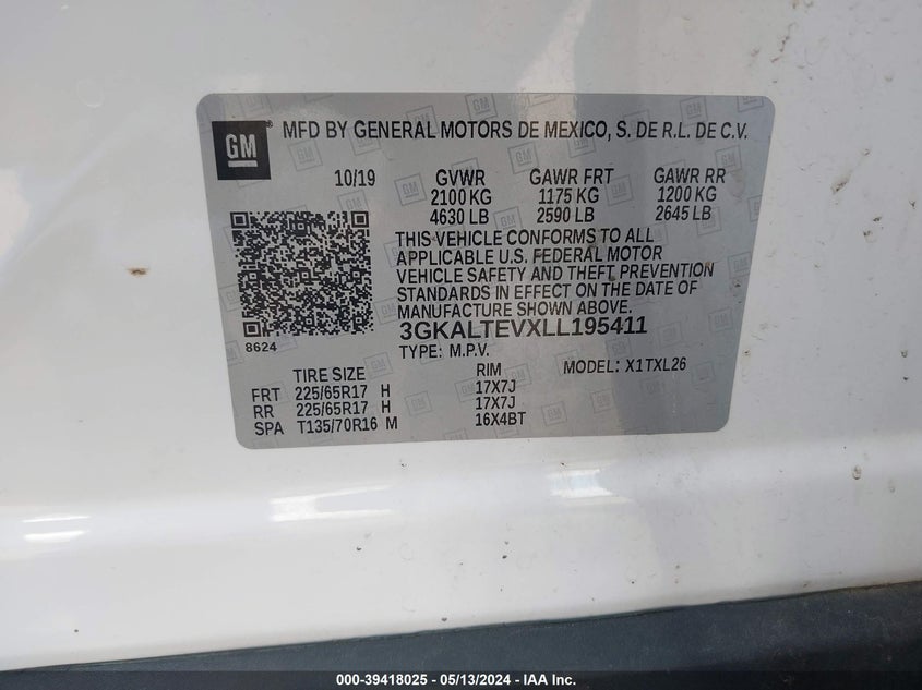 2020 GMC TERRAIN AWD SLE - 3GKALTEVXLL195411