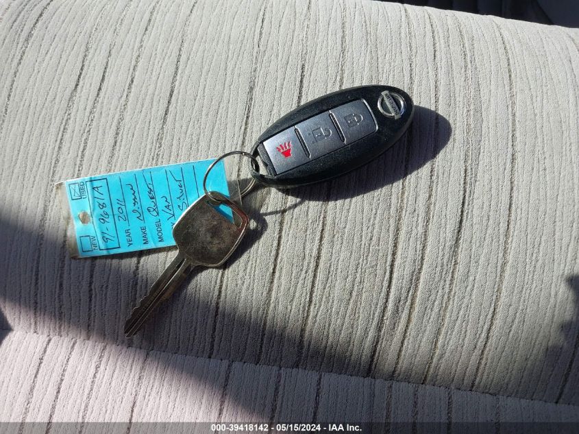 2011 Nissan Quest S/Sv/Sl/Le VIN: JN8AE2KP1B9010440 Lot: 39418142