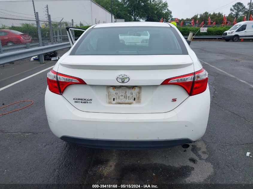 2016 Toyota Corolla S VIN: 2T1BURHE3GC496624 Lot: 39418168