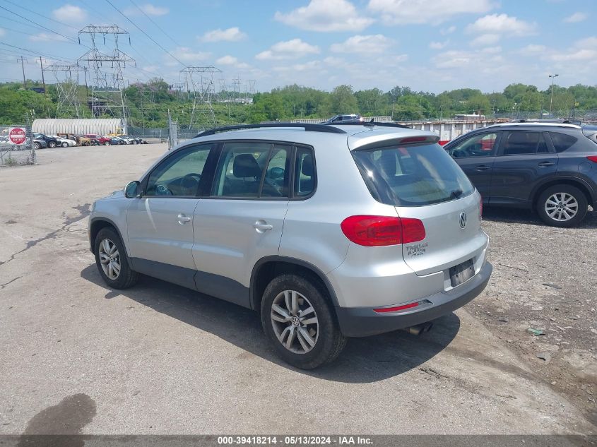 2016 Volkswagen Tiguan S VIN: WVGBV7AX5GW026952 Lot: 39418214