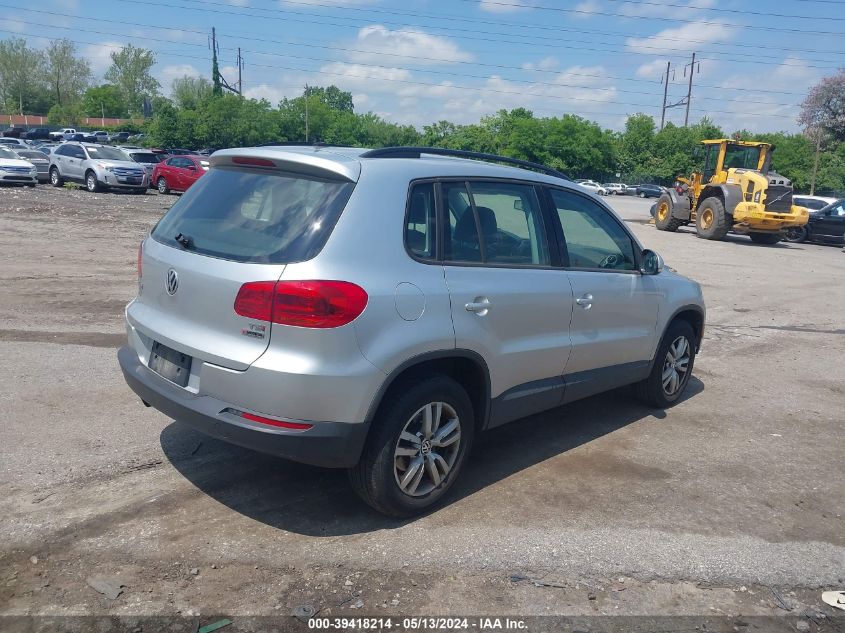 2016 Volkswagen Tiguan S VIN: WVGBV7AX5GW026952 Lot: 39418214