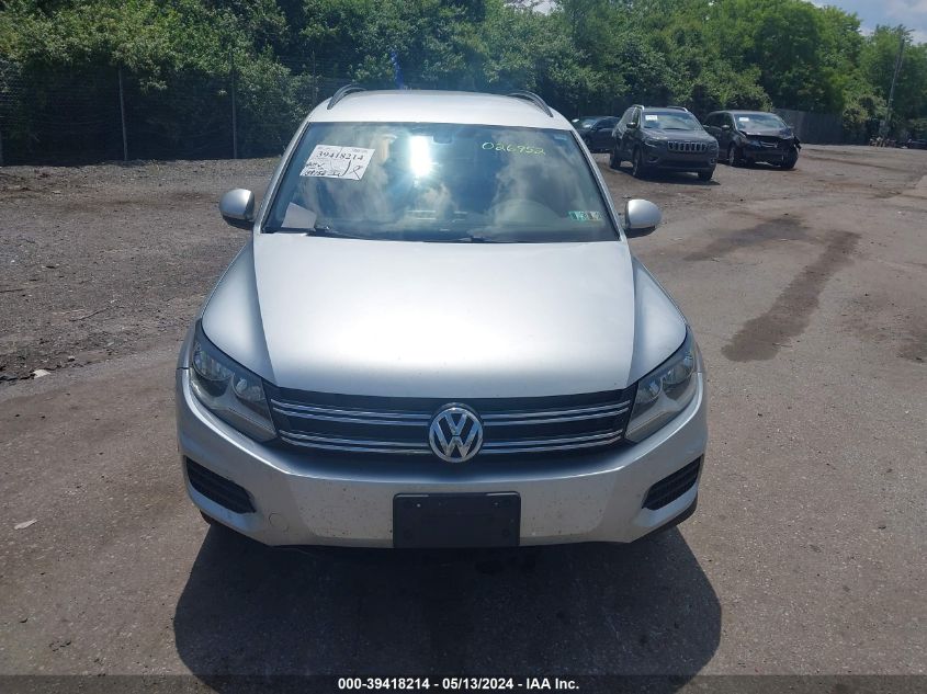 2016 Volkswagen Tiguan S VIN: WVGBV7AX5GW026952 Lot: 39418214