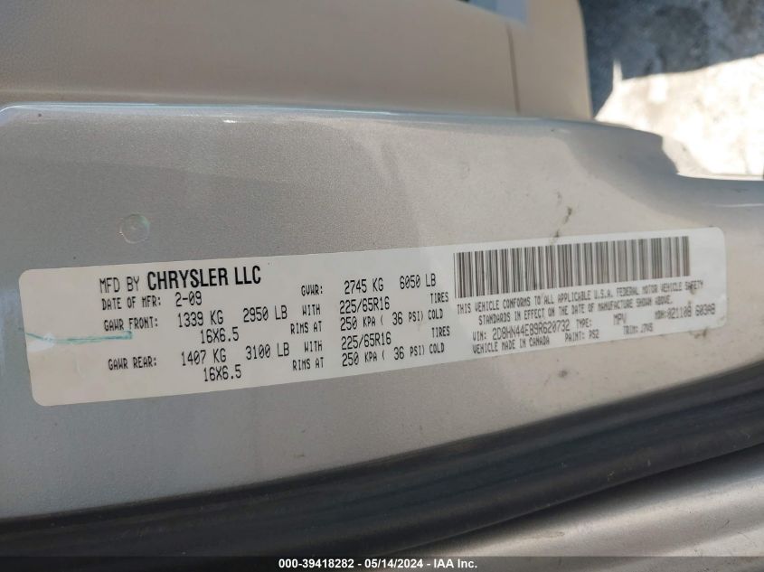 2009 Dodge Grand Caravan Se VIN: 2D8HN44E49R621084 Lot: 39418282
