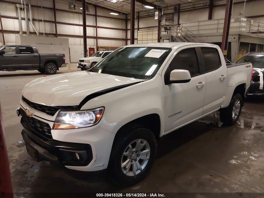 VIN 1GCGTCEN5N1326776 2022 CHEVROLET COLORADO 4WD  SHORT BOX LT