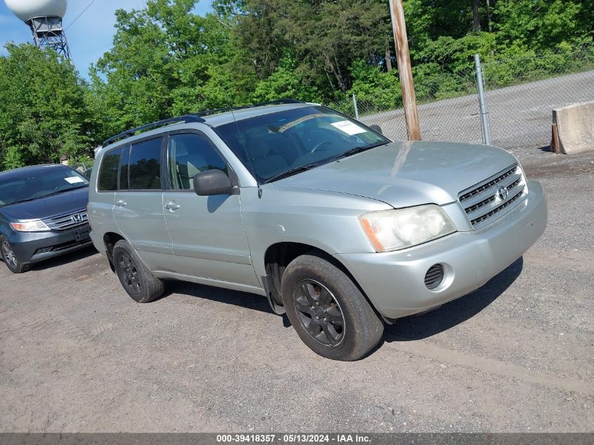 2003 Toyota Highlander V6 VIN: JTEGF21A630081103 Lot: 39418357