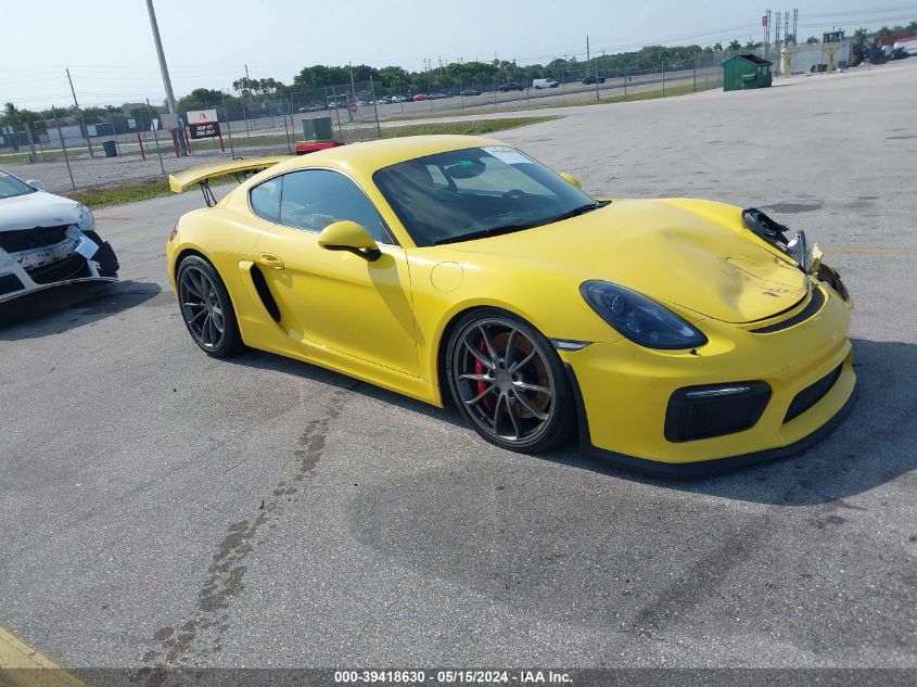 2016 Porsche Cayman Gt4 VIN: WP0AC2A85GK197886 Lot: 39418630