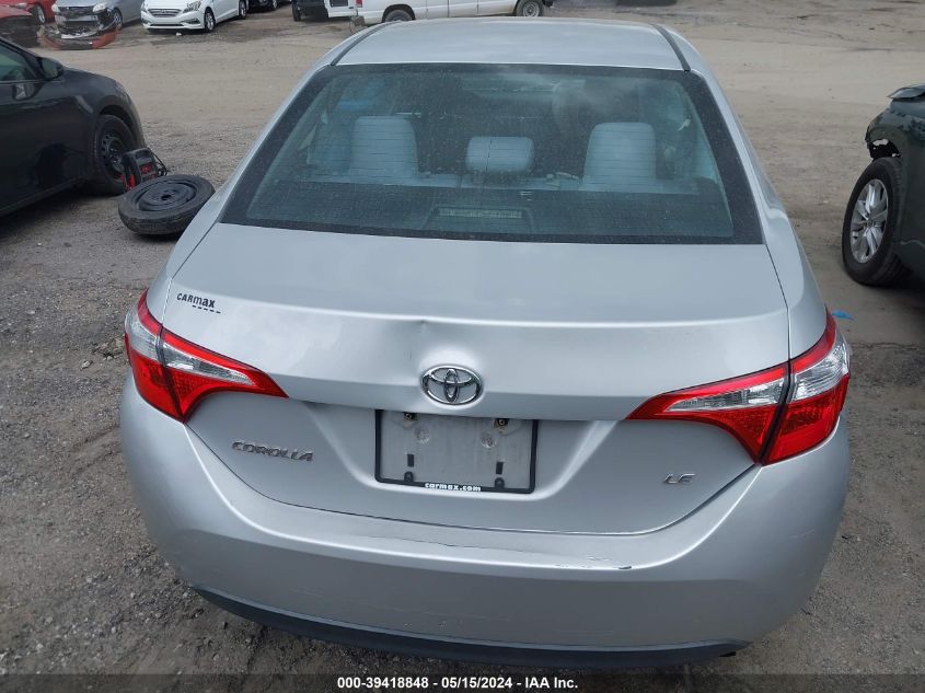 2016 Toyota Corolla Le VIN: 2T1BURHEXGC587275 Lot: 39418848