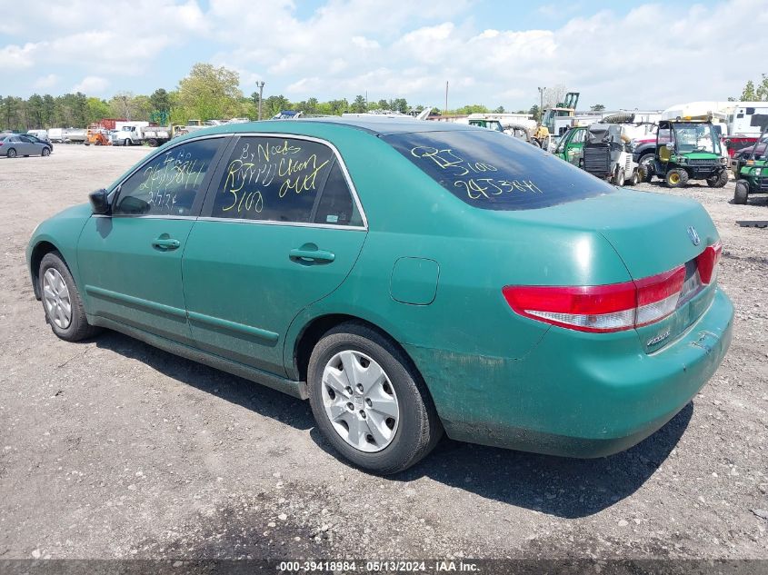 2003 Honda Accord 2.4 Lx VIN: 1HGCM56393A047835 Lot: 39418984