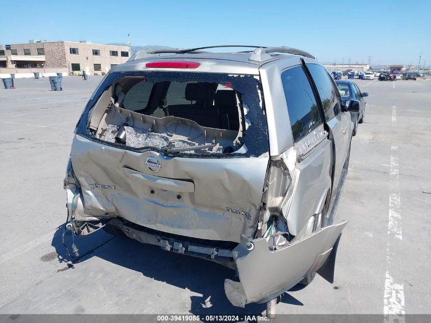 2004 Nissan Quest 3.5 Se VIN: 5N1BV28U54N352282 Lot: 39419055