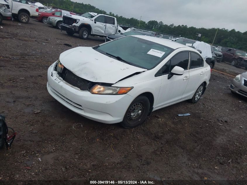 2012 Honda Civic Lx VIN: JHMFB2F5XCS000145 Lot: 39419146