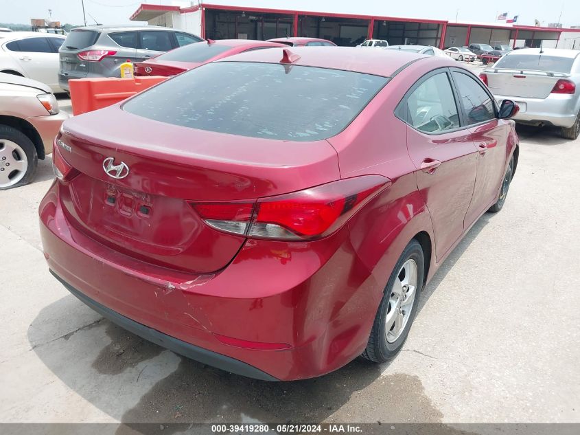 2015 Hyundai Elantra Se VIN: 5NPDH4AE4FH597287 Lot: 39419280