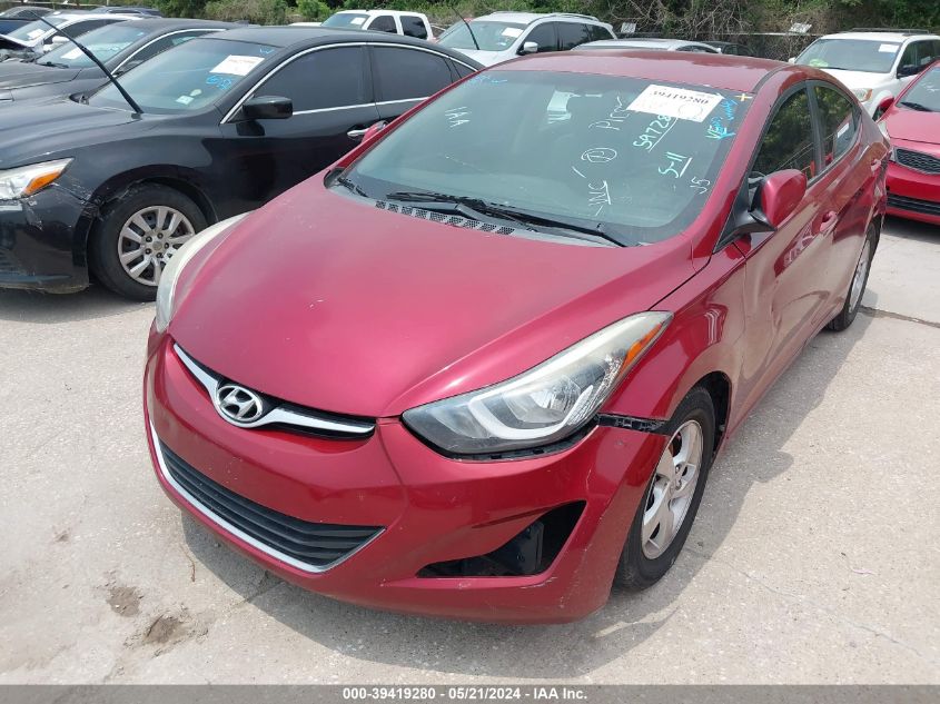 2015 Hyundai Elantra Se VIN: 5NPDH4AE4FH597287 Lot: 39419280