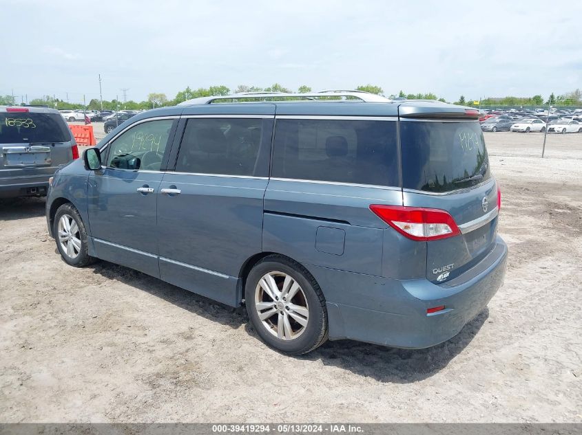 2012 Nissan Quest Sl VIN: JN8AE2KP1C9051748 Lot: 39419294