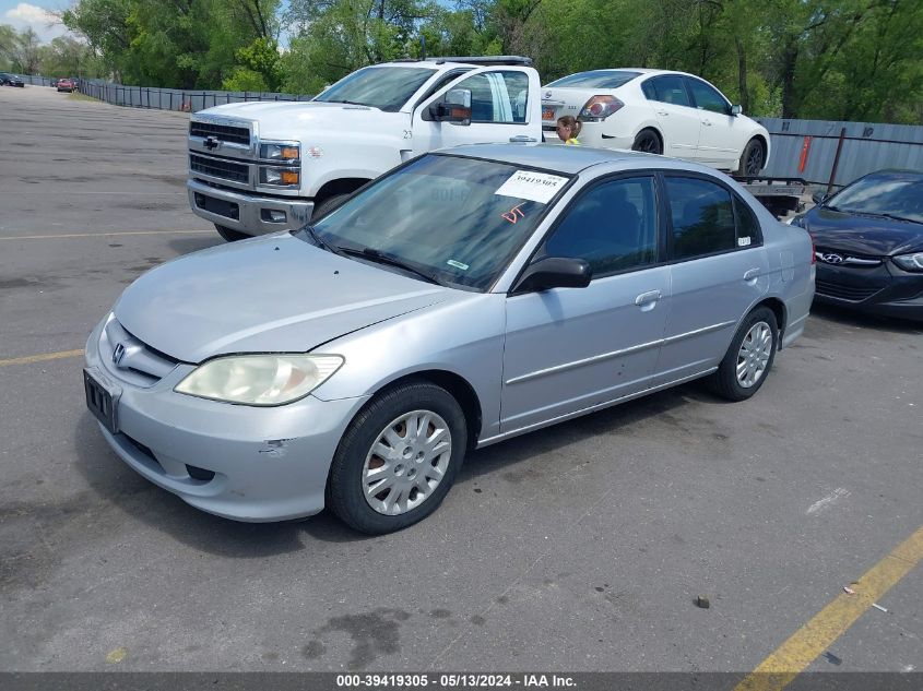 2005 Honda Civic Lx VIN: 1HGES16545L030733 Lot: 39419305