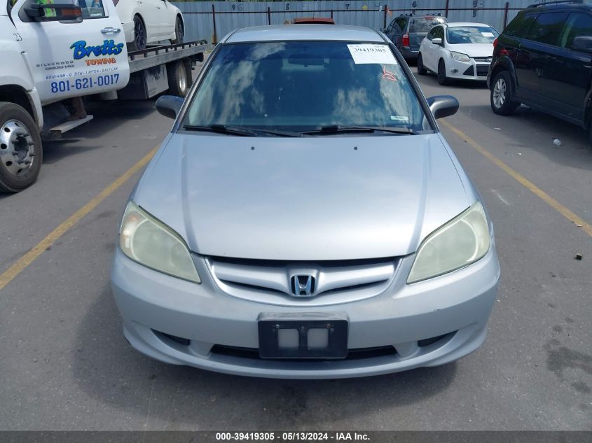 2005 Honda Civic Lx VIN: 1HGES16545L030733 Lot: 39419305