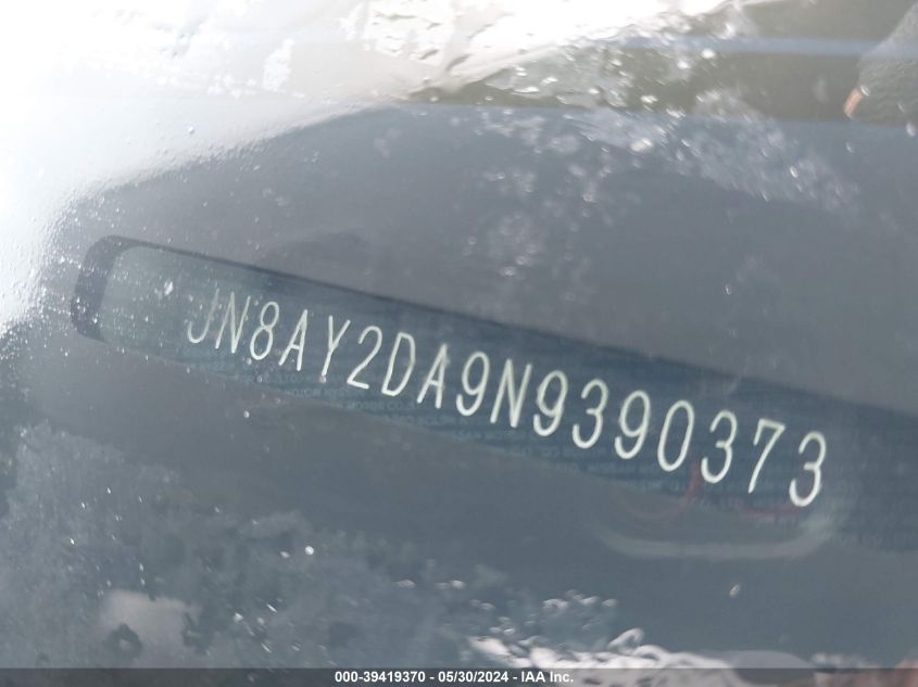 2022 Nissan Armada Platinum VIN: JN8AY2DA9N9390373 Lot: 39419370