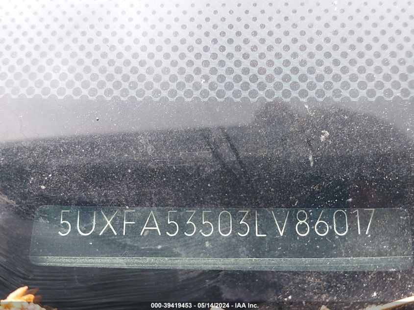 2003 BMW X5 3.0I VIN: 5UXFA53503LV86017 Lot: 39419453