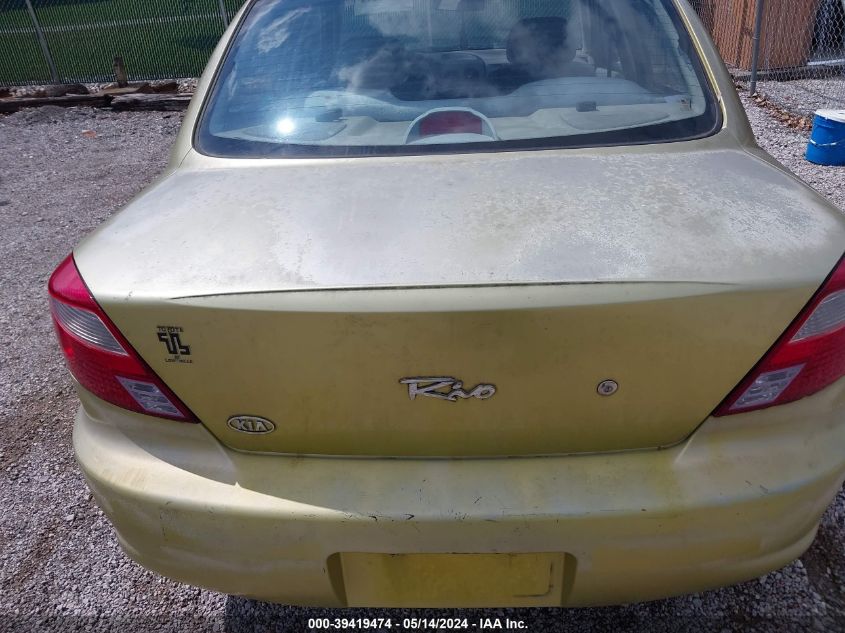 2001 Kia Rio VIN: KNADC123216028688 Lot: 39419474