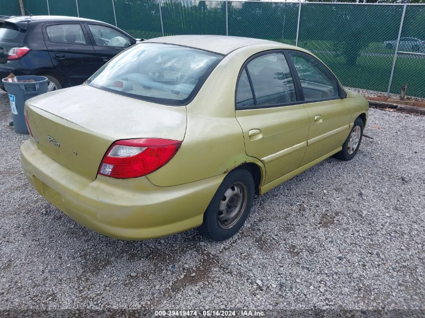 2001 Kia Rio VIN: KNADC123216028688 Lot: 39419474