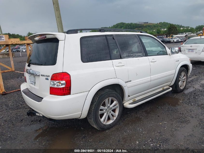 2006 Toyota Highlander Hybrid Limited V6 VIN: JTEEW21A960017679 Lot: 39419501