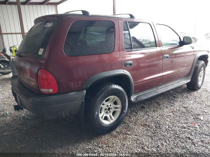 2003 Dodge Durango Sport/Sxt VIN: 1D4HS38N83F522202 Lot: 39419548