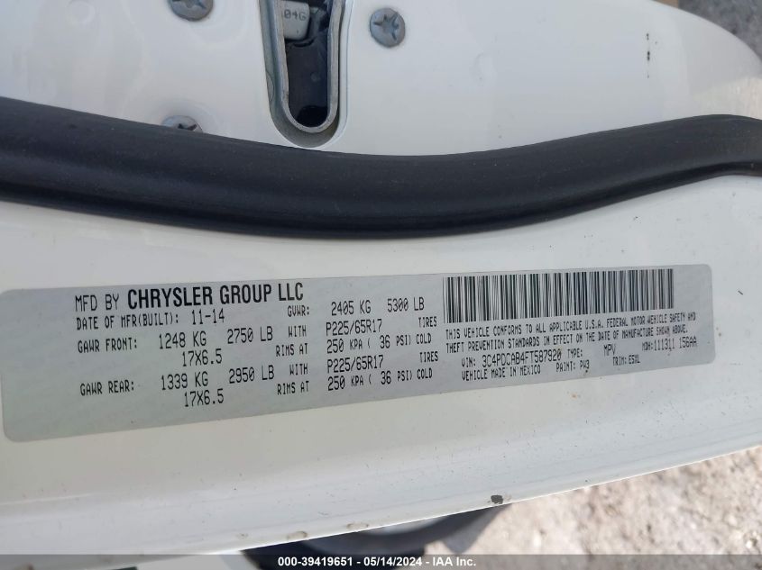 2015 Dodge Journey American Value Pkg VIN: 3C4PDCAB4FT587920 Lot: 39419651