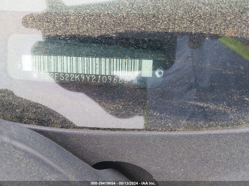 2000 Pontiac Firebird VIN: 2G2FS22K9Y2109666 Lot: 39419654