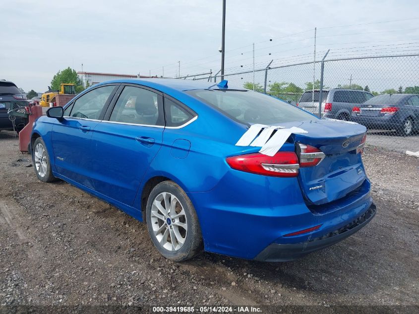 2019 Ford Fusion Hybrid Se VIN: 3FA6P0LU5KR140736 Lot: 39419685