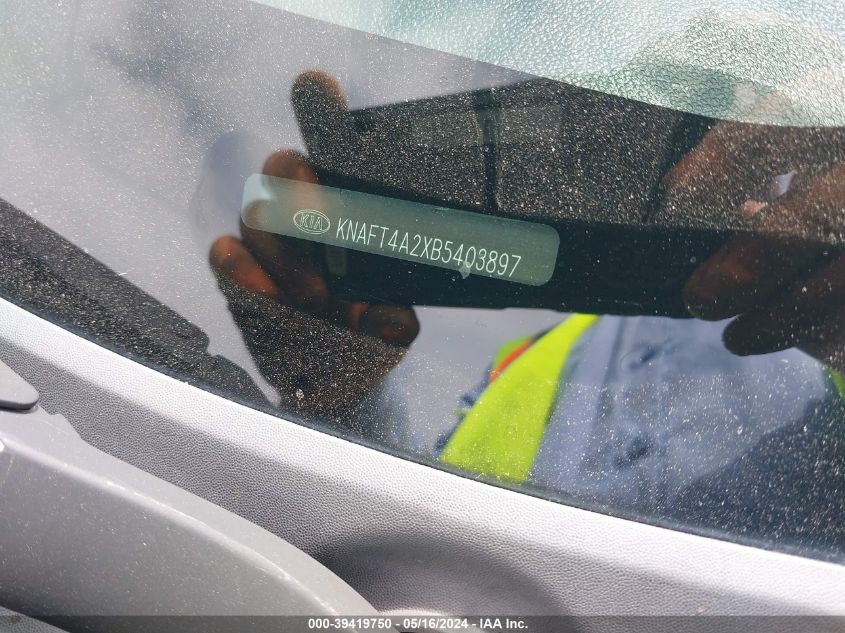 2011 Kia Forte Lx VIN: KNAFT4A2XB5403897 Lot: 39419750