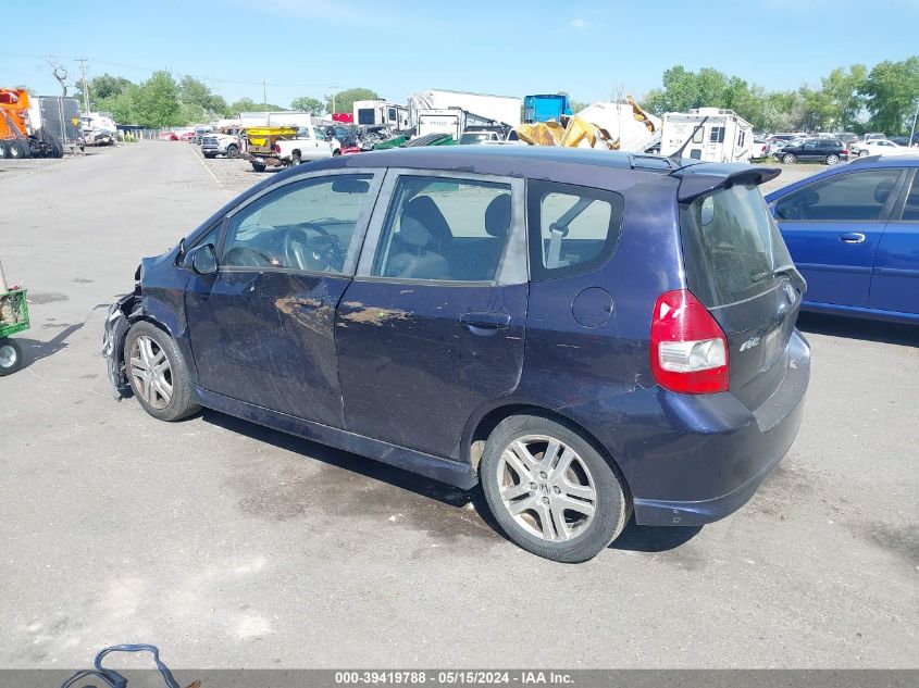 2008 Honda Fit Sport VIN: JHMGD38618S038333 Lot: 39419788